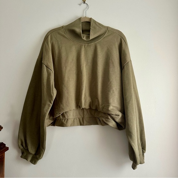 Pilcro Tops - Pilcro • Funnel-Neck Bubble-Hem Sweatshirt